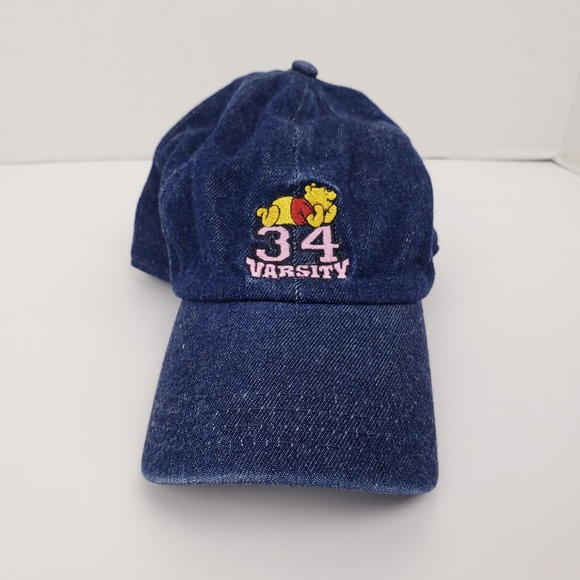 Disney Winnie the Pooh Varsity Denim Strap Back Baseball Cap - Picture 2 of 7
